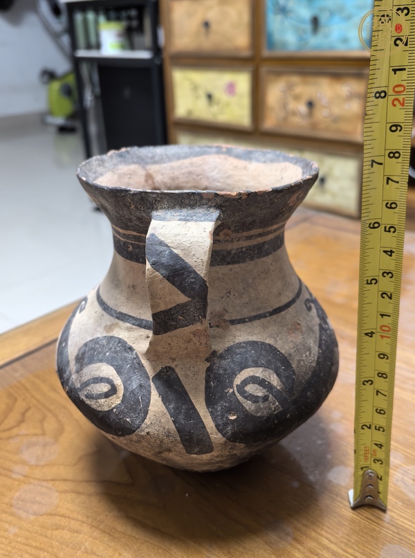 古玩陶瓷彩繪雙系陶罐真品鑒賞圖