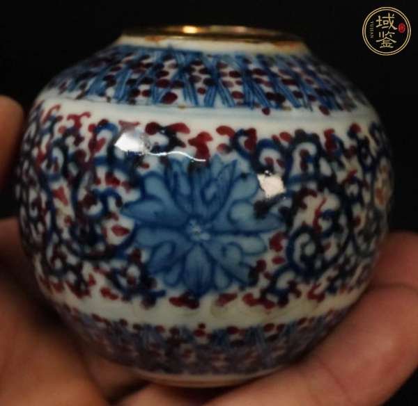 古玩陶瓷青花釉里紅罐真品鑒賞圖