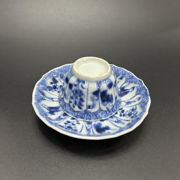 古玩轉賣清康熙青花嬰戲人物紋杯碟拍賣，當前價格2600元