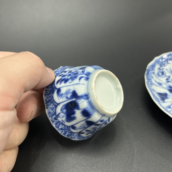 古玩陶瓷清康熙青花嬰戲人物紋杯碟拍賣，當(dāng)前價(jià)格2800元