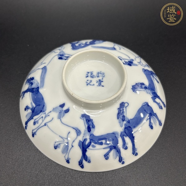 古玩陶瓷青花馬紋蓋碗真品鑒賞圖