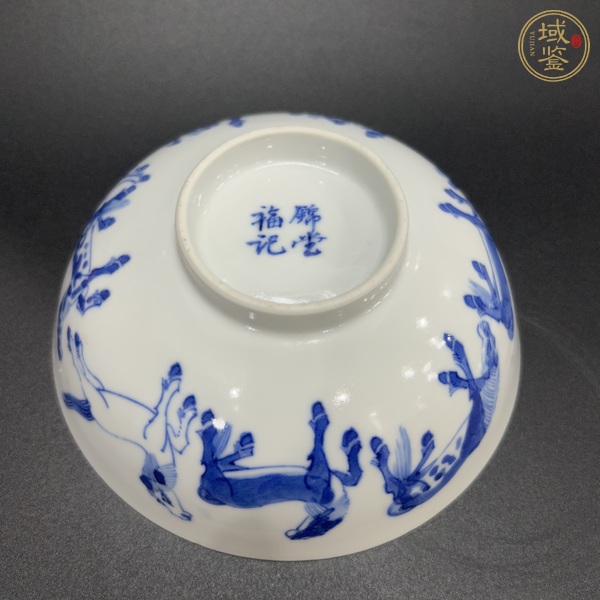 古玩陶瓷青花馬紋蓋碗真品鑒賞圖