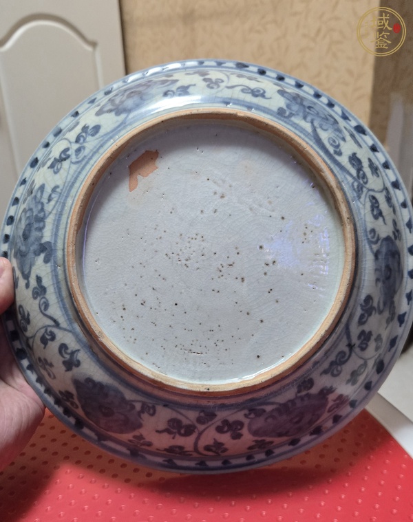 古玩明中期青花大盤真品鑒賞圖