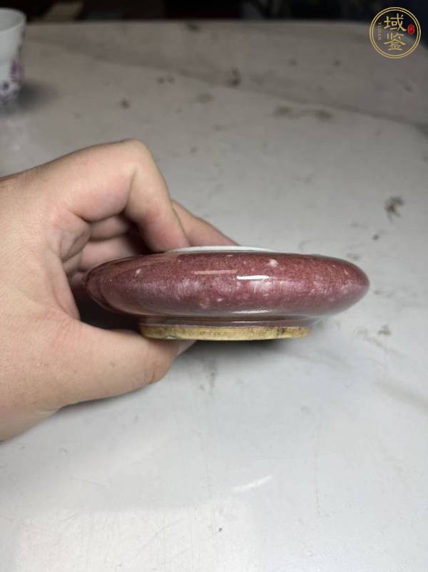 古玩陶瓷紅釉水盂真品鑒賞圖