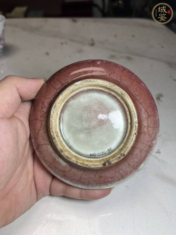 古玩陶瓷紅釉水盂真品鑒賞圖