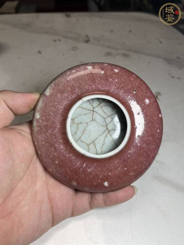 古玩陶瓷紅釉水盂真品鑒賞圖