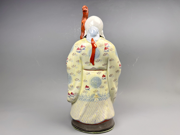 古玩陶瓷解放初期·粉彩福祿壽三星造像一組拍賣,當前價格564元