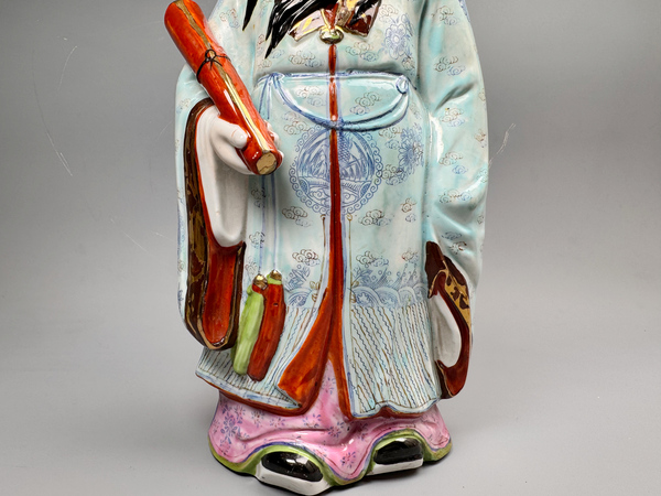 古玩陶瓷解放初期·粉彩福祿壽三星造像一組拍賣,當前價格564元