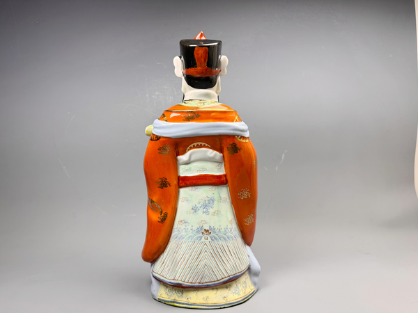 古玩陶瓷解放初期·粉彩福祿壽三星造像一組拍賣,當前價格564元