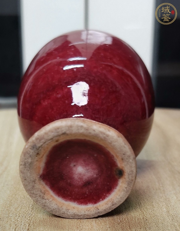 古玩陶瓷郎紅釉高足杯真品鑒賞圖