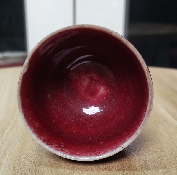 古玩陶瓷晚清郎紅釉高足杯拍賣，當前價格3800元