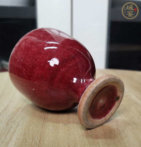 古玩陶瓷郎紅釉高足杯真品鑒賞圖