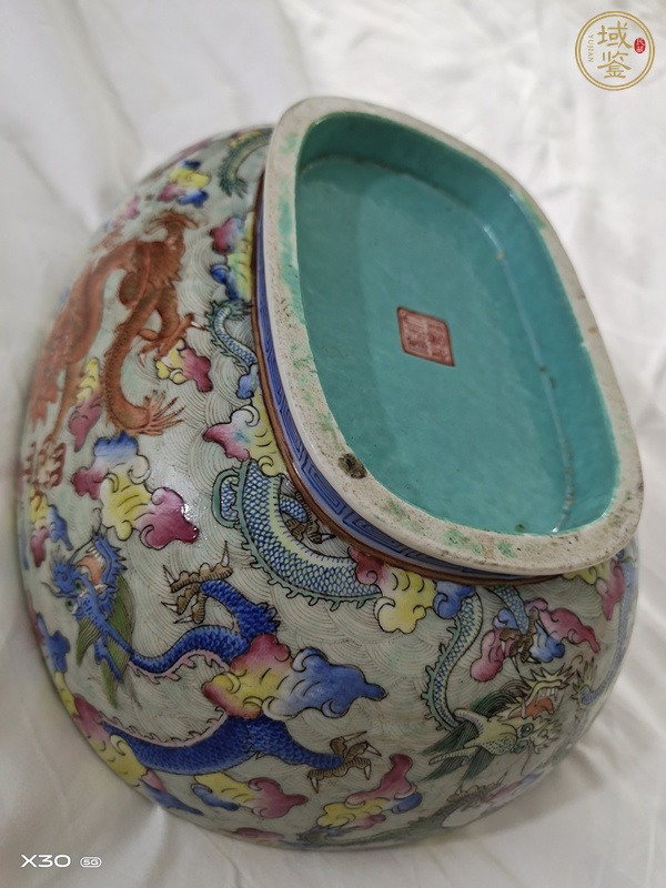 古玩陶瓷龍紋粉彩貢碗真品鑒賞圖
