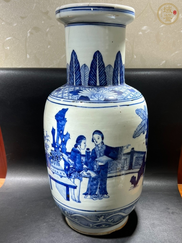 古玩琴棋書畫青花瓶真品鑒賞圖