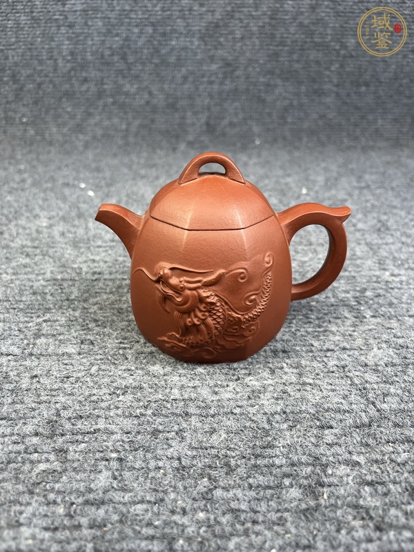 古玩魚化龍紫砂壺真品鑒賞圖