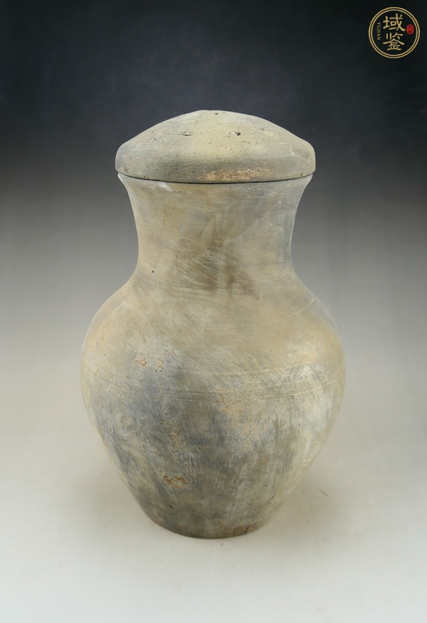 古玩陶瓷灰陶漢壺真品鑒賞圖