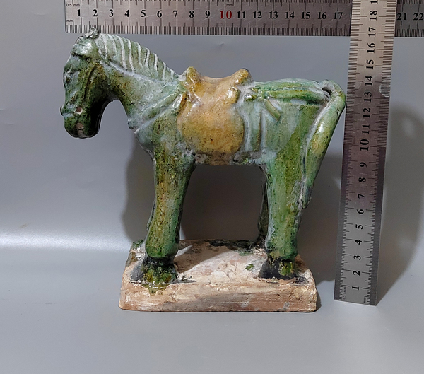 古玩陶瓷明代三彩馬俑拍賣,當前價格418元