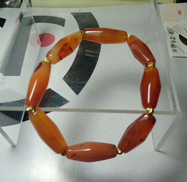 古玩天然紅瑪瑙珠串真品鑒賞圖