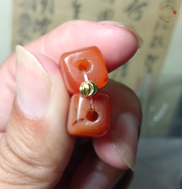 古玩玉器天然紅瑪瑙珠串真品鑒賞圖