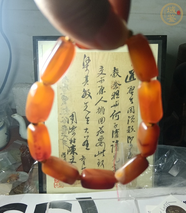 古玩天然紅瑪瑙珠串真品鑒賞圖