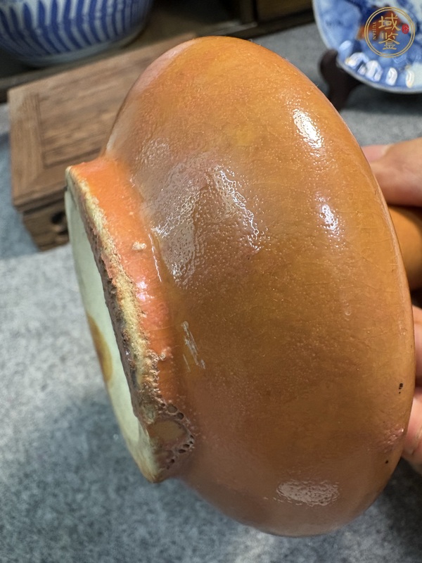 古玩陶瓷石灣窯黃釉荸薺瓶真品鑒賞圖