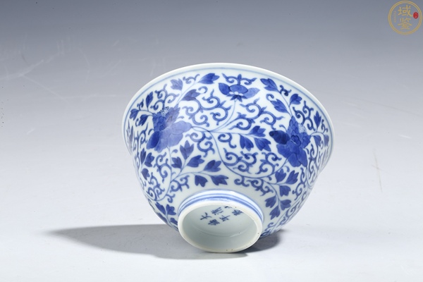 古玩陶瓷清光緒·青花纏枝牡丹紋碗（官窯）拍賣，當前價格45000元