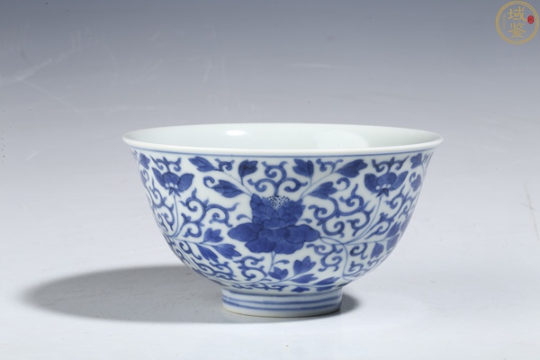 古玩陶瓷清光緒·青花纏枝牡丹紋碗（官窯）拍賣，當前價格45000元