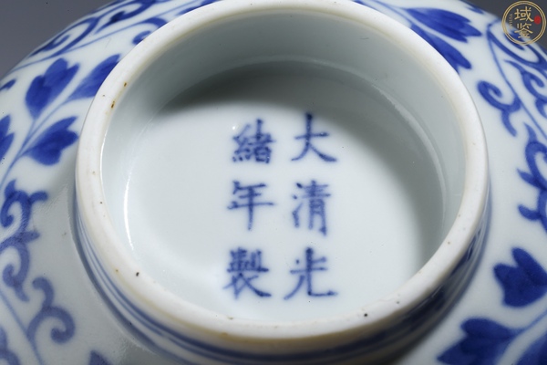 古玩陶瓷清光緒·青花纏枝牡丹紋碗（官窯）拍賣，當前價格45000元