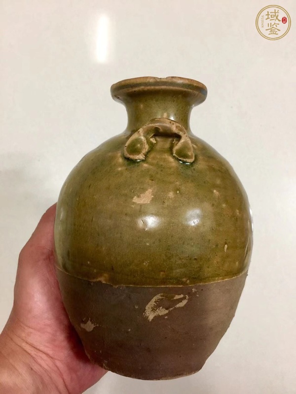 古玩陶瓷宣州窯窯變釉雙系瓶真品鑒賞圖