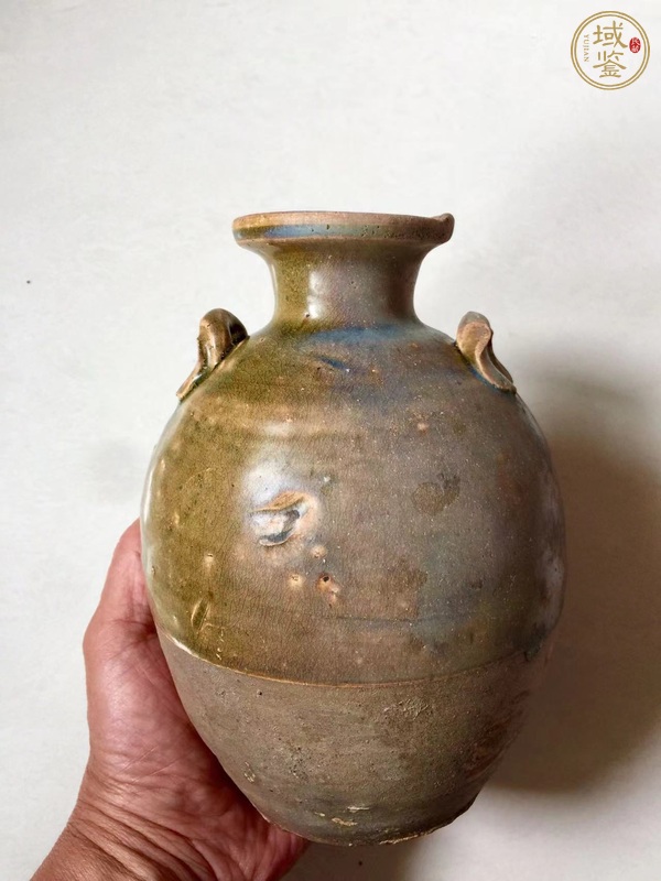 古玩陶瓷宣州窯窯變釉雙系瓶真品鑒賞圖