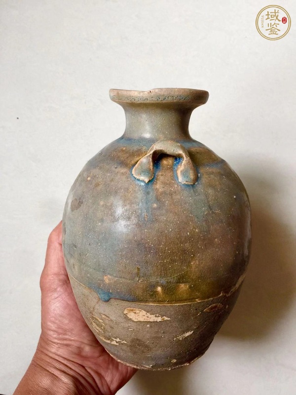 古玩陶瓷宣州窯窯變釉雙系瓶真品鑒賞圖