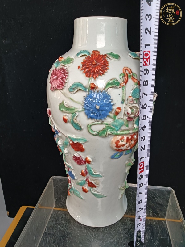 古玩陶瓷貼塑瓶真品鑒賞圖