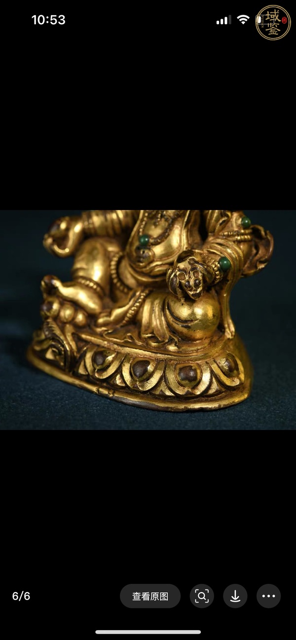 古玩銅器銅鎏金財神像真品鑒賞圖