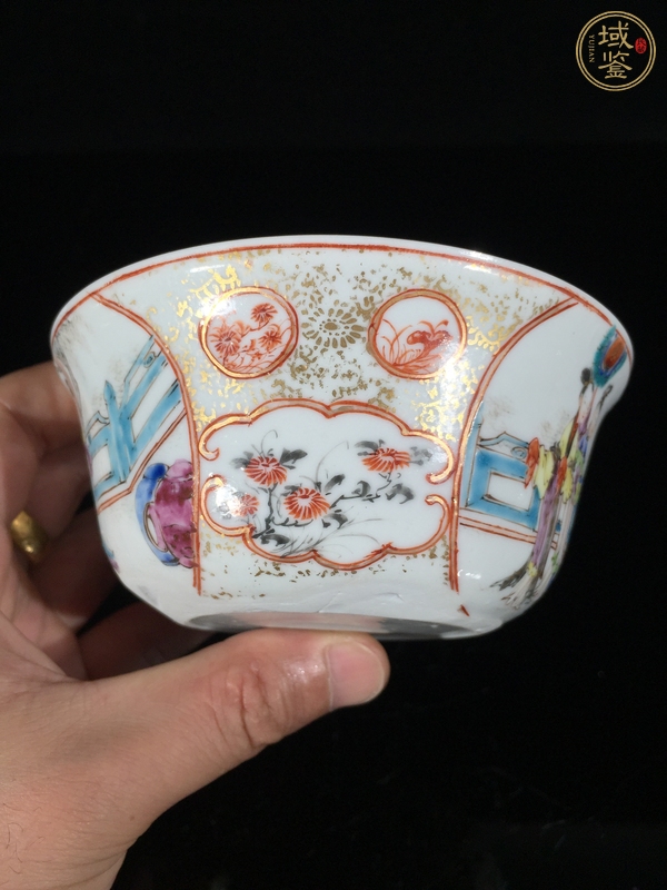 古玩陶瓷廣琺瑯人物故事紋茶碗真品鑒賞圖