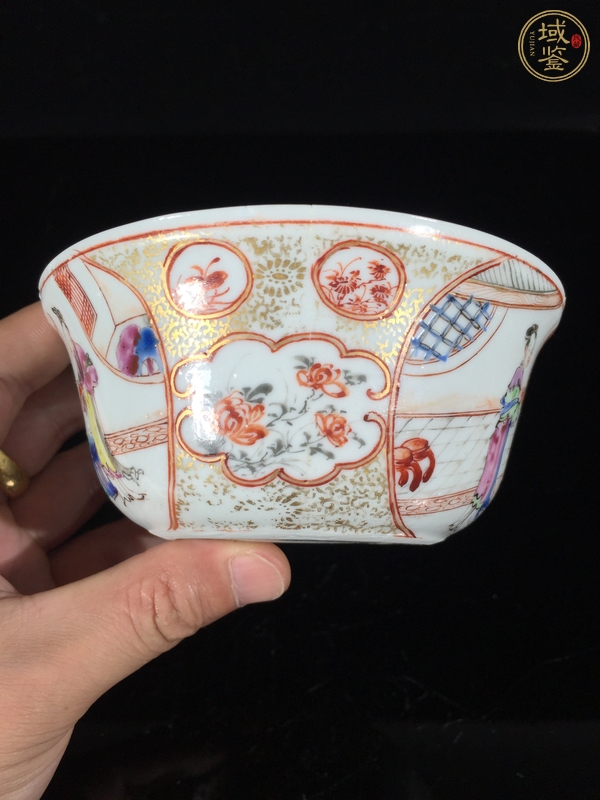 古玩陶瓷廣琺瑯人物故事紋茶碗真品鑒賞圖