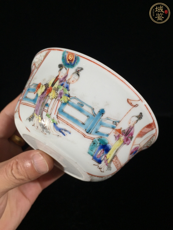 古玩陶瓷廣琺瑯人物故事紋茶碗真品鑒賞圖