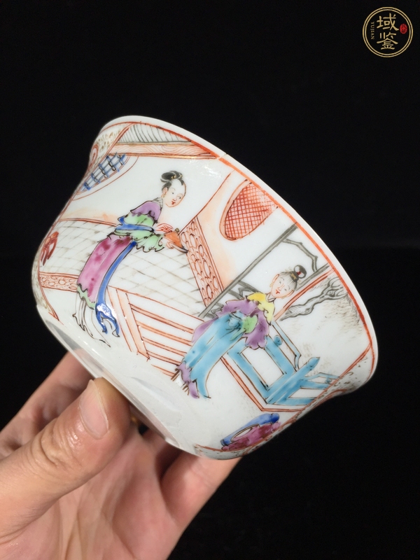 古玩陶瓷廣琺瑯人物故事紋茶碗真品鑒賞圖