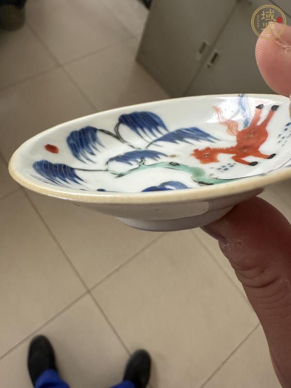 古玩陶瓷料彩雙駿圖盤真品鑒賞圖