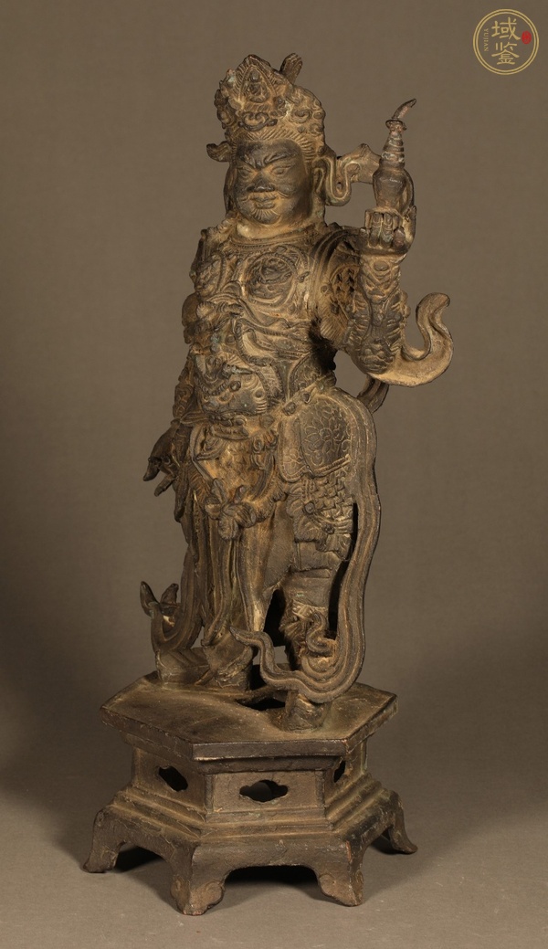 古玩雜項銅天王像真品鑒賞圖