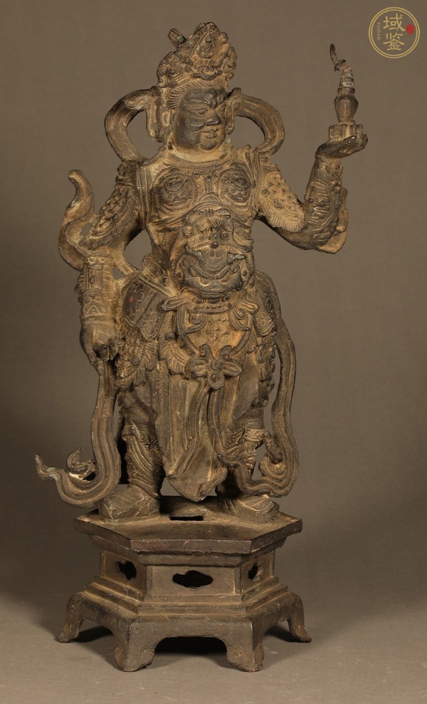 古玩銅天王像真品鑒賞圖
