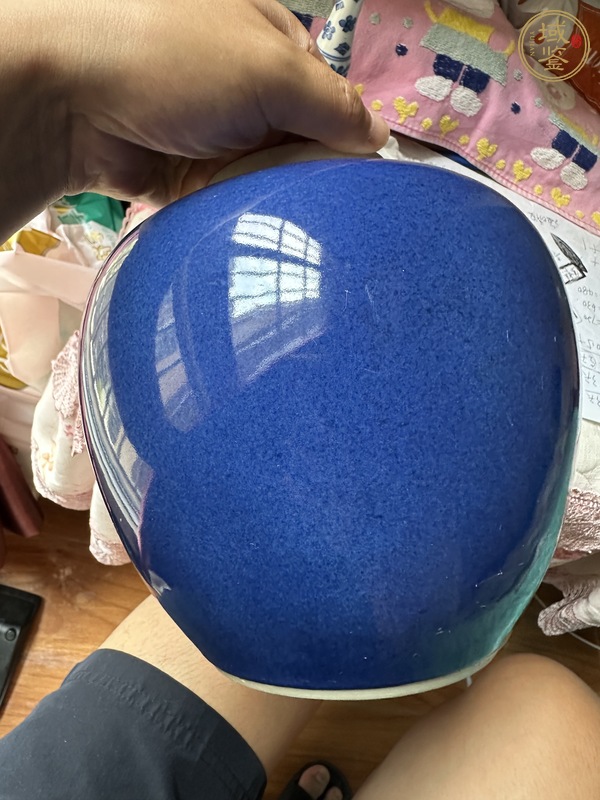 古玩陶瓷清光緒灑藍釉罐真品鑒賞圖