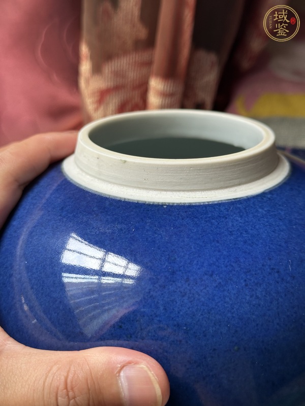 古玩陶瓷清光緒灑藍釉罐真品鑒賞圖