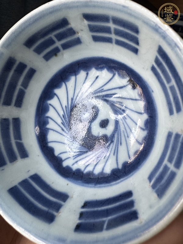 古玩陶瓷青花八卦紋茶碗真品鑒賞圖