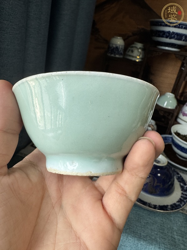 古玩陶瓷青花八卦紋茶碗真品鑒賞圖