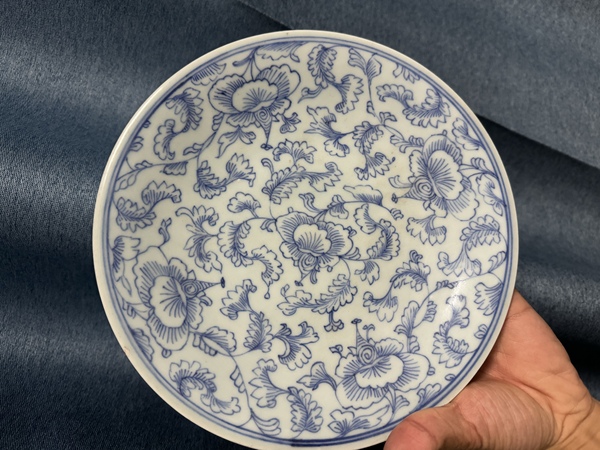 古玩陶瓷青花淡描花卉紋盤拍賣,當前價格1850元