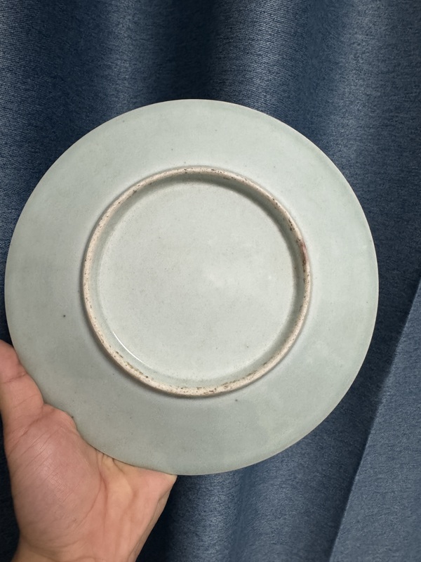 古玩陶瓷青花淡描花卉紋盤拍賣，當前價格1850元
