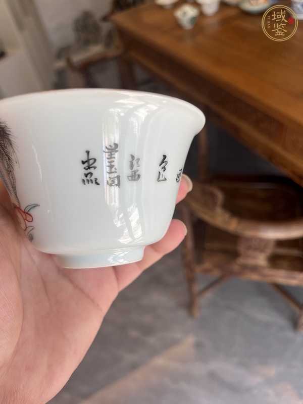 古玩陶瓷民國粉彩三才蓋碗真品鑒賞圖
