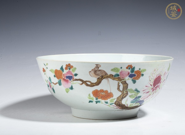 古玩陶瓷花鳥紋粉彩碗真品鑒賞圖