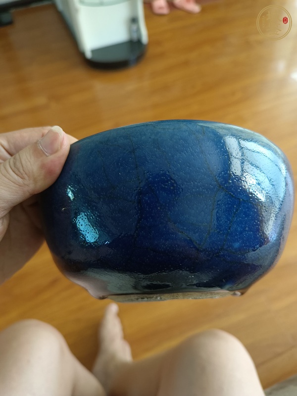 古玩陶瓷清中期霽藍釉爐真品鑒賞圖