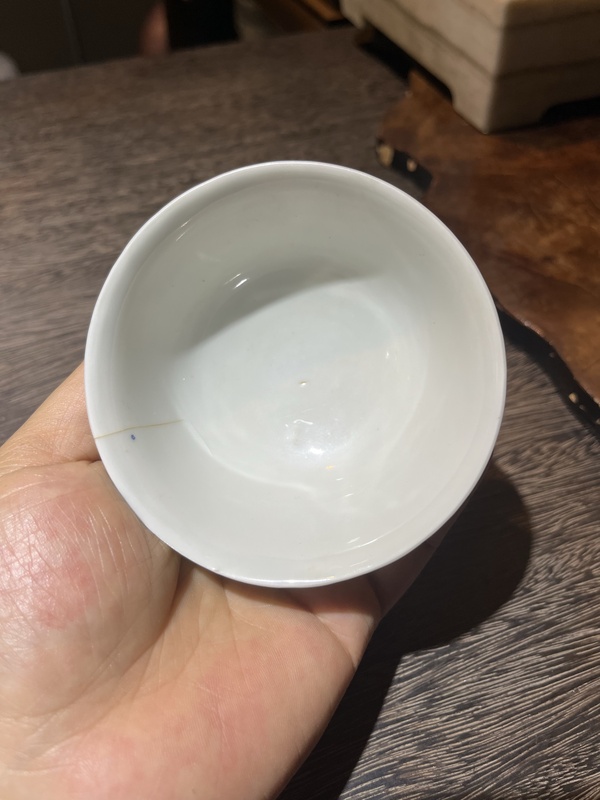古玩陶瓷【北洋政府國務總理】民國.松石綠粉彩花卉紋茶碗(底款:伯棠自置)拍賣,當前價格9999元